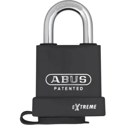 Image of ABUS padlock Extreme 83WP/53 weatherproof with interchangeable shackle hardened special steel security level 8 black