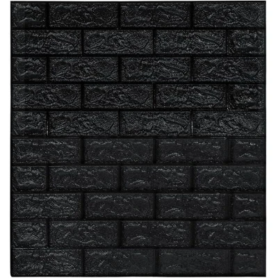 Image of vidaXL 3D Wallpaper Bricks Self adhesive 10 pcs Black