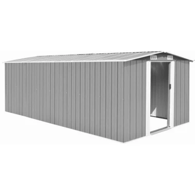 Image of vidaXL Garden Shed 257x489x181 cm Metal Grey