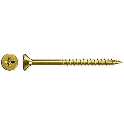 Image of fischer Chipboard Screw 5.0 x 120 Countersunk Head Yellow Galvanised Partial Thread Phillips PZ