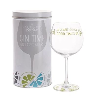 Image of Dartington Crystal GP3362/6 Gin time Balloon Glass &#039;Let the good be gin&#039;, 221mm