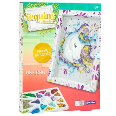 Image of John Adams Sequins Collection Unicorn: Make Sparkling Creations to Display! Arts &amp; Crafts Ages 8+
