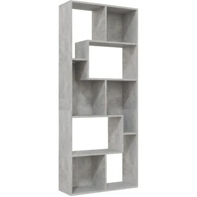 Image of vidaXL Book Cabinet Concrete Grey 67x24x161 cm Engineered Wood