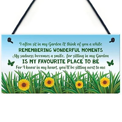 Image of RED OCEAN Mum Nan Memorial Gift Garden Plaque Summer House Sign Shed
