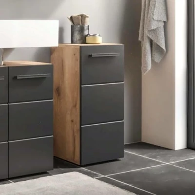 Image of Julian Bowen Bathroom Floor Cabinets, Melamine, Black, One Size