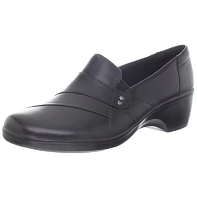 Image of Clarks Women&#039;s May Marigold Slip On Loafer, Black, 4 UK
