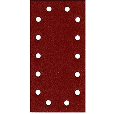 Image of Pack of 50 Sandpaper Sanding Sheets 115 x 230 mm 14 Hole Grain Size 40 180 for Orbital Sanders (Mixed Grit Each 10)