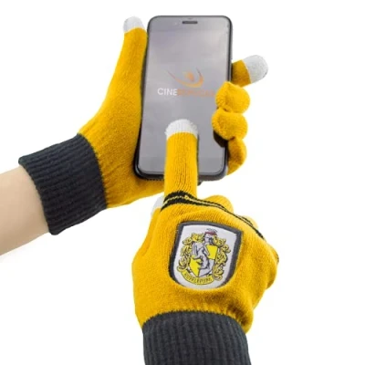Image of Cinereplicas Harry Potter Gloves Magic Touchscreen Officially licensed Hufflepuff Yellow &amp; black