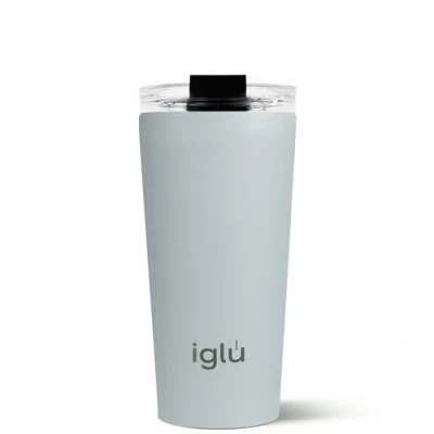 Image of iglu Reusable Coffee Cup Thermal Insulated Stainless Steel Travel Mug with Screw Lid Leakproof &amp; Double Walled Great for Hot Cold Drinks Premium Eco Friendly Gift (Arctic Blue, 16oz)
