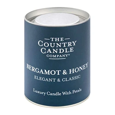 Image of The Country Candle Company Pastels Glass Bergamot and Honey Scented, Up to 50 Hours Burn Time