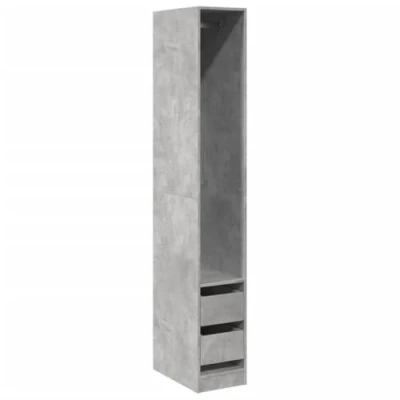 Image of vidaXL Wardrobe Closet Concrete Grey Engineered Wood Bedroom/Hallway Clothes Storage Armoire 200 cm Height
