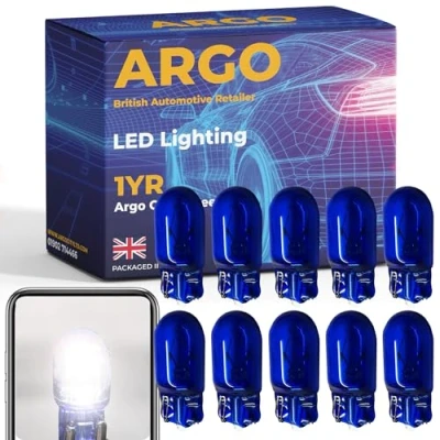 Image of Argo 10 Pcs W5w Bulb Xenon White Car Light Bulbs Interior Upgrade Number Plate Dome Map Courtesy Van Capless Wedge 194 168 T10 501 Side 12v