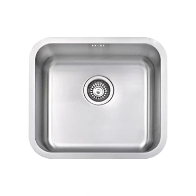 Image of JASSFERRY Undermount Stainless Steel Kitchen Sink 1.0 Single Bowl with Strainer Waste, 500 x 450 mm