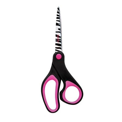 Image of Scotch 8 inch Multi Purpose Scissors, Designer blades, Zebra Print Pink/Black and Grey/Black, Mixed Case (1428 PR)