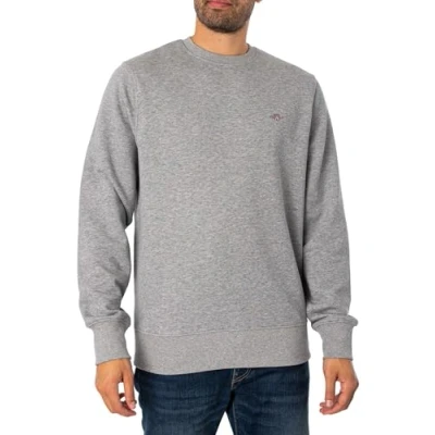 Image of GANT Shield Cneck Sweatshirt, Men&#039;s, Size: XL, Grau