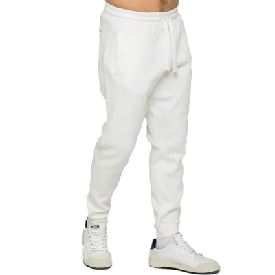Image of 989Zé ENZO Mens Joggers Fleece Lined Soft Warm Sweatpants Regular Fit Tracksuit Bottoms Casual Trousers (UK, Alpha, XL, Regular, Off White)