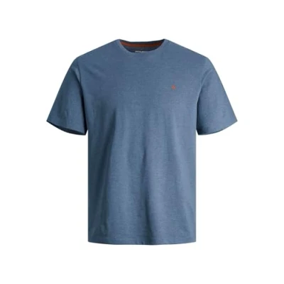 Image of JACK &amp; JONES Men&#039;s Jjepaulos Tee Ss Crew Neck Noos Pls T Shirt, Denim Blue, 4XL