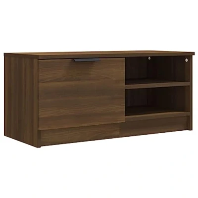 Image of vidaXL TV Cabinet Living Room Furniture Media Unit HiFi Side Sideboard Entertainment Centre Console Brown Oak Engineered Wood