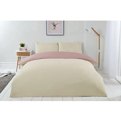 Image of Emma Barclay Lyla Reversible Duvet Set in Cream/Blush Pink Single
