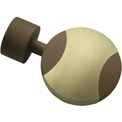 Image of Gardinia disc 2 x end Piece, Metal, cappuchino, Curtain Technology, Diameter, Cappuccino/Champagne, Ø 19 mm