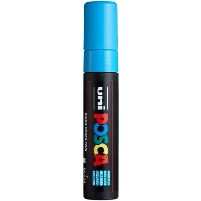 Image of Uni Ball 186353 POSCA marker met extra brede rechthoekige punt, lichtblauw