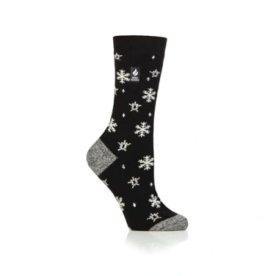 Image of HEAT HOLDERS 1 Pair Ladies ULTRA LITE Patterned Socks TOG 1.0 (UK, Numeric, 4, 8, Regular, Petafield Black)