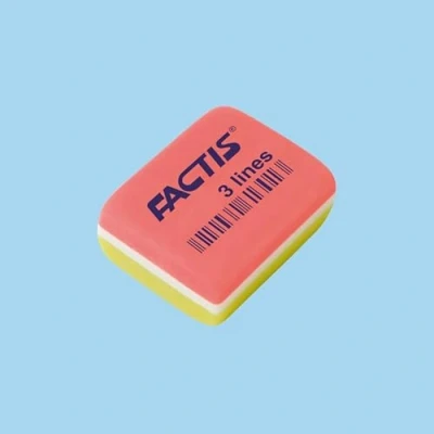 Image of FACTIS® 3 Lines Rectangular Erasers Pack of 75