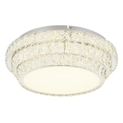 Image of Klara 50cm Ceiling Light Chrome K5 Crystals LED Dimmable 2700 6000K Remote Control