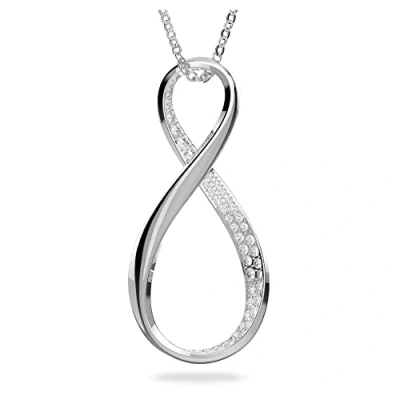 Image of Swarovski Infinity Necklace, Pavé White Crystal Pendant on a Rhodium Plated Chain, from the Millenia Collection