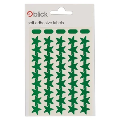 Image of Blick Labels, Metallic Green, Self Adhesive Stickers, Stars, 14mm, 135 for Home, Office, Family, School, Holiday Calendar Organising, Planner, Rewards Chart, Colour Coding