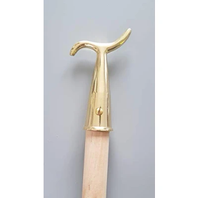 Image of Pole Hook and For Sash Windows Skylight Velux Window Loft Attic Blinds Boat Hooks (Polished Brass &amp; Pole)