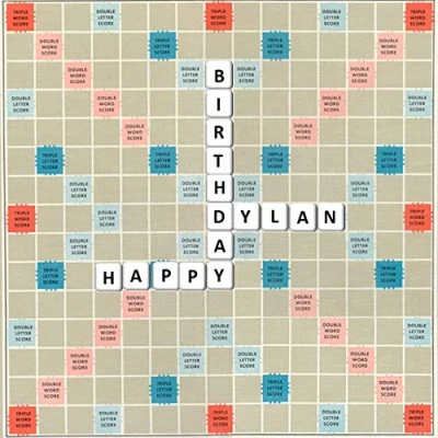 Image of Scrabble style board 8 inch ICING square edible cake topper (size can be change)
