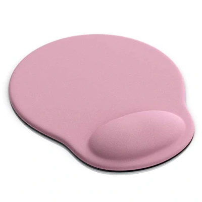 Image of CSL Computer Mouse Pad, Ergonomic Mat Wrist Rest Support, Gel pad with Non Slip Rubber Base Memory Foam, Mousepad for Laptop Office Working Pink