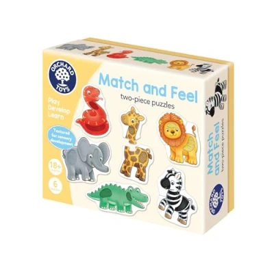 Image of Orchard Toys Match and Feel Puzzles for Toddlers Aged 18 months+ Six with Textures Sensory Play