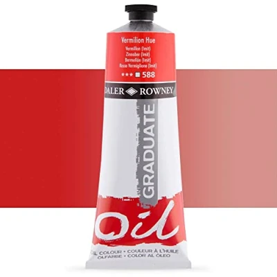 Image of Daler Rowney Graduate Oil Paint, Aluminium Tube, 6.76oz 200 ml, Vermilion Hue