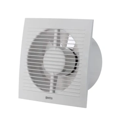 Image of EUROPLAST Extractor Fan Kitchen, Bathroom, Garage Axial Ventilation Wall Mounted Square (White, Ø 150mm)