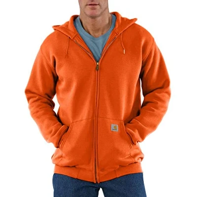 Image of Carhartt Men&#039;s Midweight Hooded Zip Front Sweatshirt, Orange, XXL