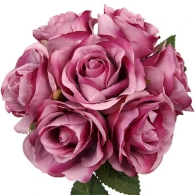 Image of 31cm Artificial Rose Bouquet / Bundle with 7 large flower heads Home Wedding (1 Bunch, Mauve)