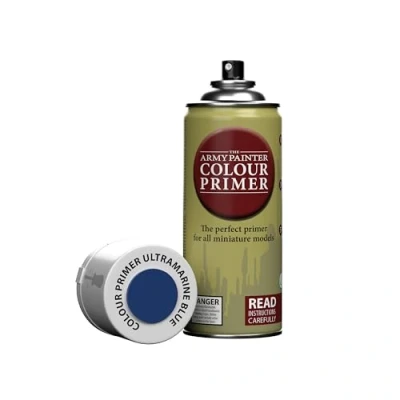 Image of The Army Painter Colour Primer Ultramarine Blue, 400 mL Acrylic Spray Primer, Paint Basecoat for Miniature Priming, Tabletop Roleplaying, Boardgames, and Wargames Modelling