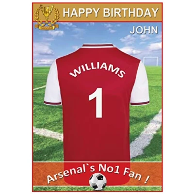 Image of Personalised Arsenal Jersey Birthday Card (19 20)