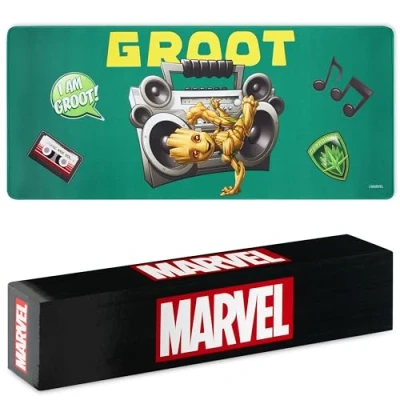 Image of Marvel Avengers Desk Mat Large Mouse 80 x 36 cm Protector PC Laptop Keyboard Groot Spiderman Gifts (Green I am Groot)