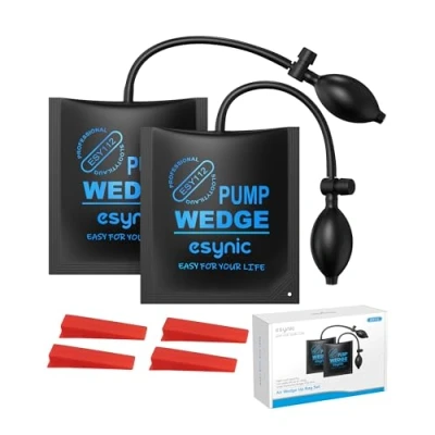 Image of Air Wedge Up Bag, eSynic Popular 2pcs Pump Bags Tools Car Kits for Door Window Installation and Repair with 4 Plastic Wedges
