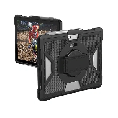 Image of URBAN ARMOR GEAR UAG Microsoft Surface Go 4 / 3 2 Case [10.5 inch screen] w/Hand Strap Outback Feather Light Rugged Military Drop Tested Cover, Black