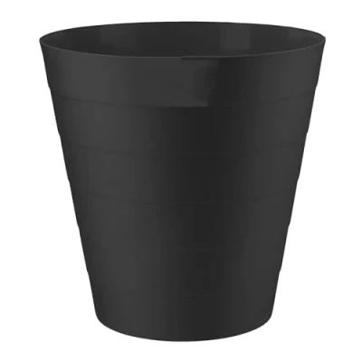 Image of MantraRaj Plastic Waste Paper Bin 6L Round Basket Trash Can Lightweight Rubbish for Kitchen, Bedroom, Bathroom, Open Top Design, Outdoor Garbage Container Dustbin (Black)