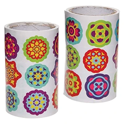 Image of Baker Ross FE841 Rangoli Sticker Rolls Pack of 600, Kids Stickers, Ideal for Children&#039;s Arts and Crafts Projects, Great Card Making Scrapbooking