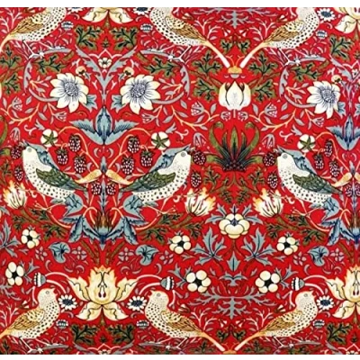 Image of William Morris Strawberry Thief Red Pack Of 4 Napkins
