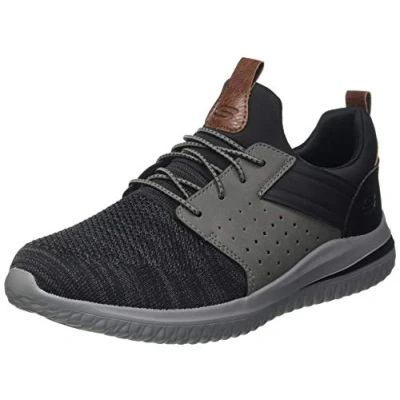 Image of Skechers Men Delson 3.0 Sneaker, Bkgy Black Gray, 10.5 UK
