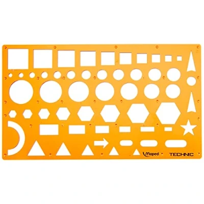 Image of Maped Normographe Technic 922410 Drawing Stencil Orange