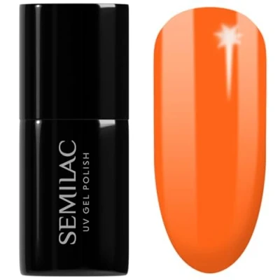 Image of SEMILAC 433 Supporting Orange Nail UV Gel Polish Long Lasting and Easy to Apply Soak off UV/Led Perfect for Home Professional Manicure Pedicure 7 ml