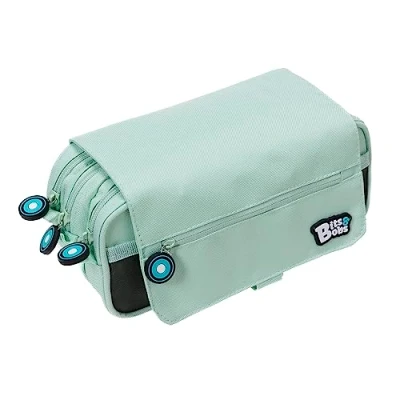 Image of Grafoplás School Case Three Compartments with Flap Mint Bits &amp; Bobs Soft Colours 23 x 10 cm includes Time and Identification Zone, Mint, 23x10x10cm,